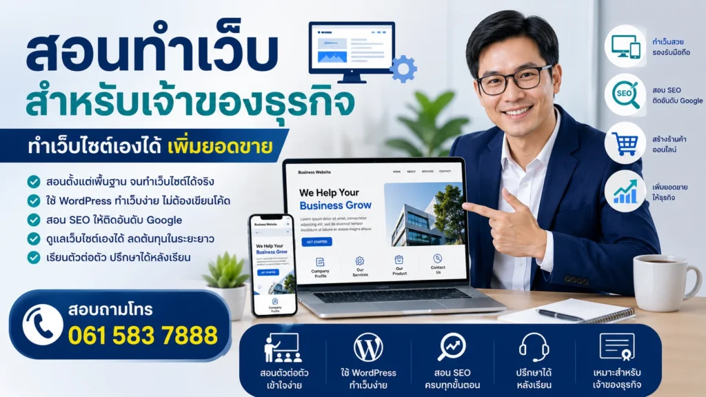 สอนทำเว็บสำหรับเจ้าของธุรกิจ